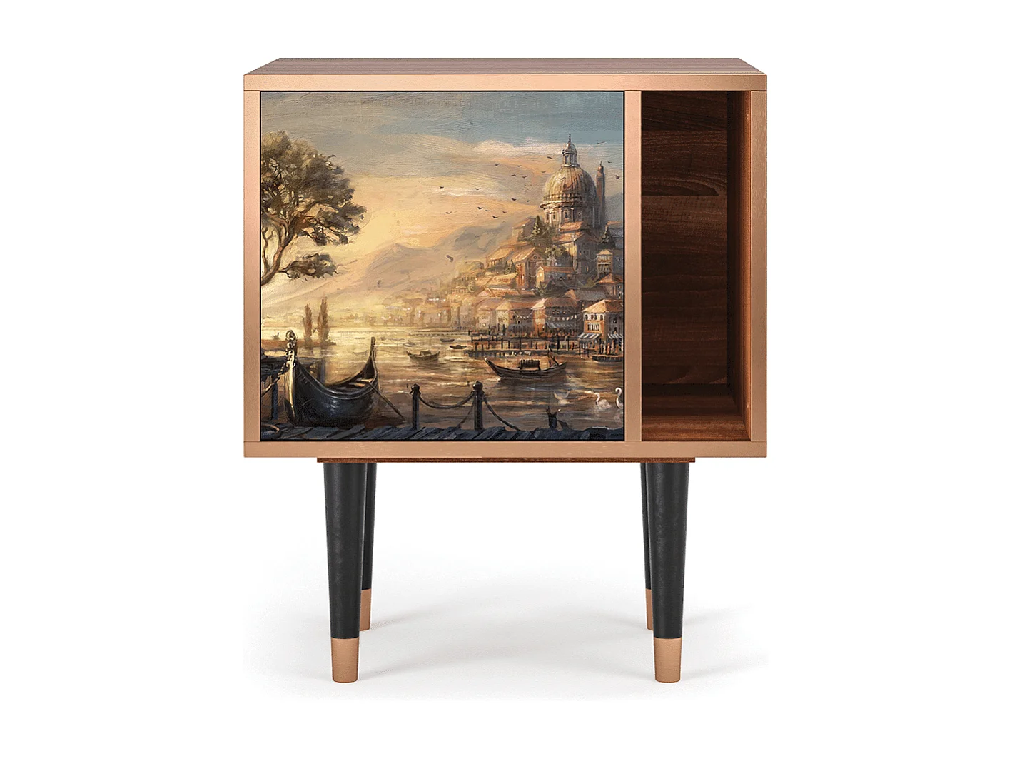 Mesita de noche - 57х69х48 cm - S2 - Venice, Nogal