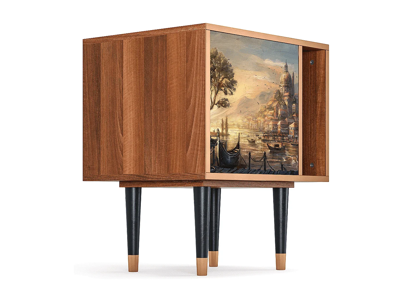 Mesita de noche - 57х69х48 cm - S2 - Venice, Nogal