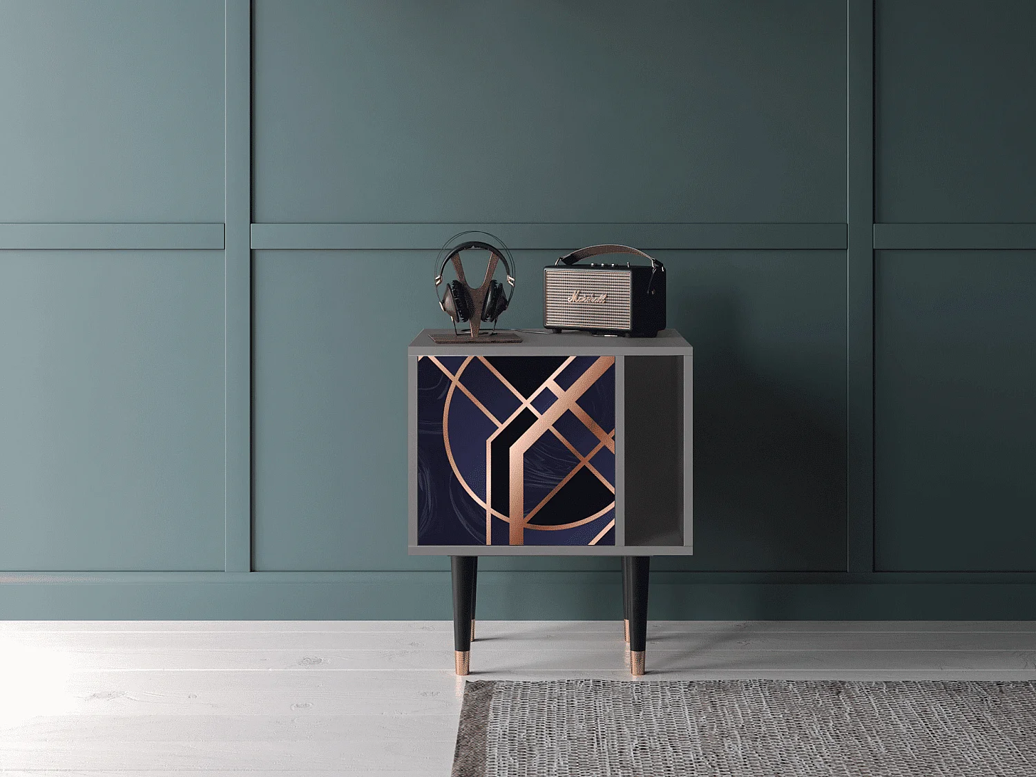 Table de nuit - 57х69х48 cm - S2 - Purple Temple, Gris