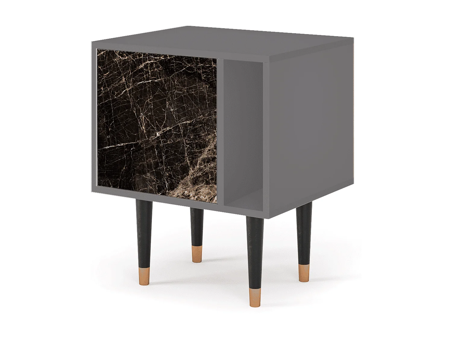 Stolik nocny - 57х69х48 cm - S2 - Night Abyss, Szary