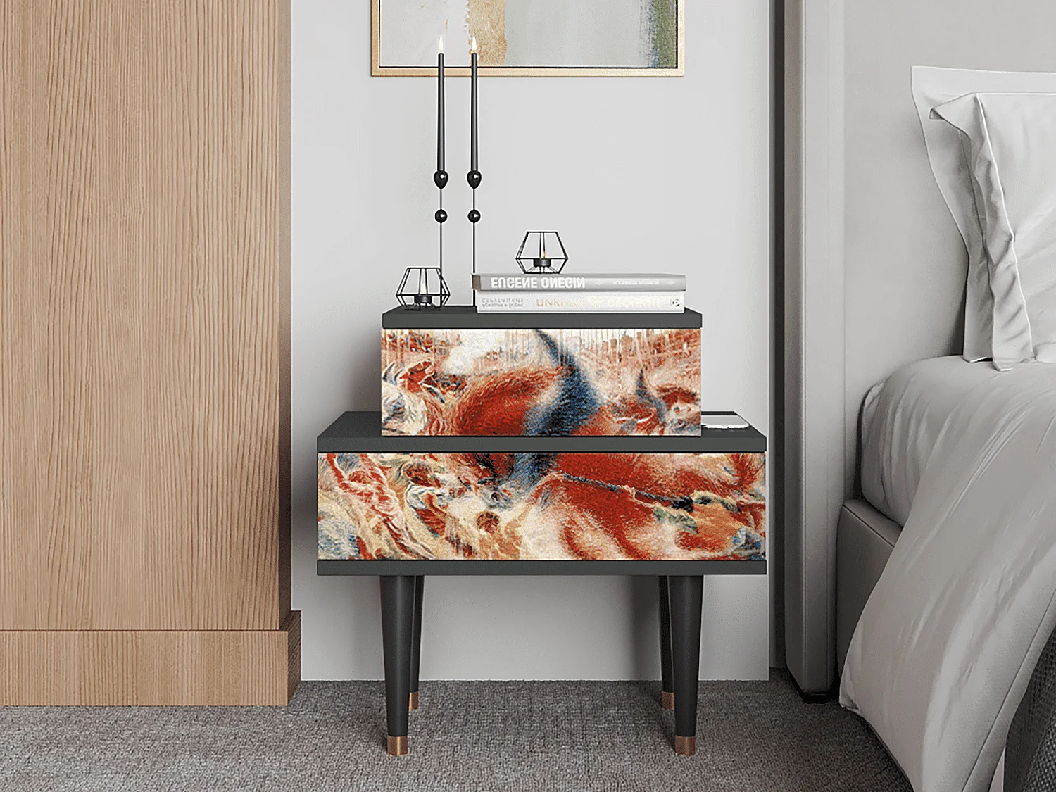 Nachttisch - 58х58х41 cm - NS1 - The City Rises, Anthrazit