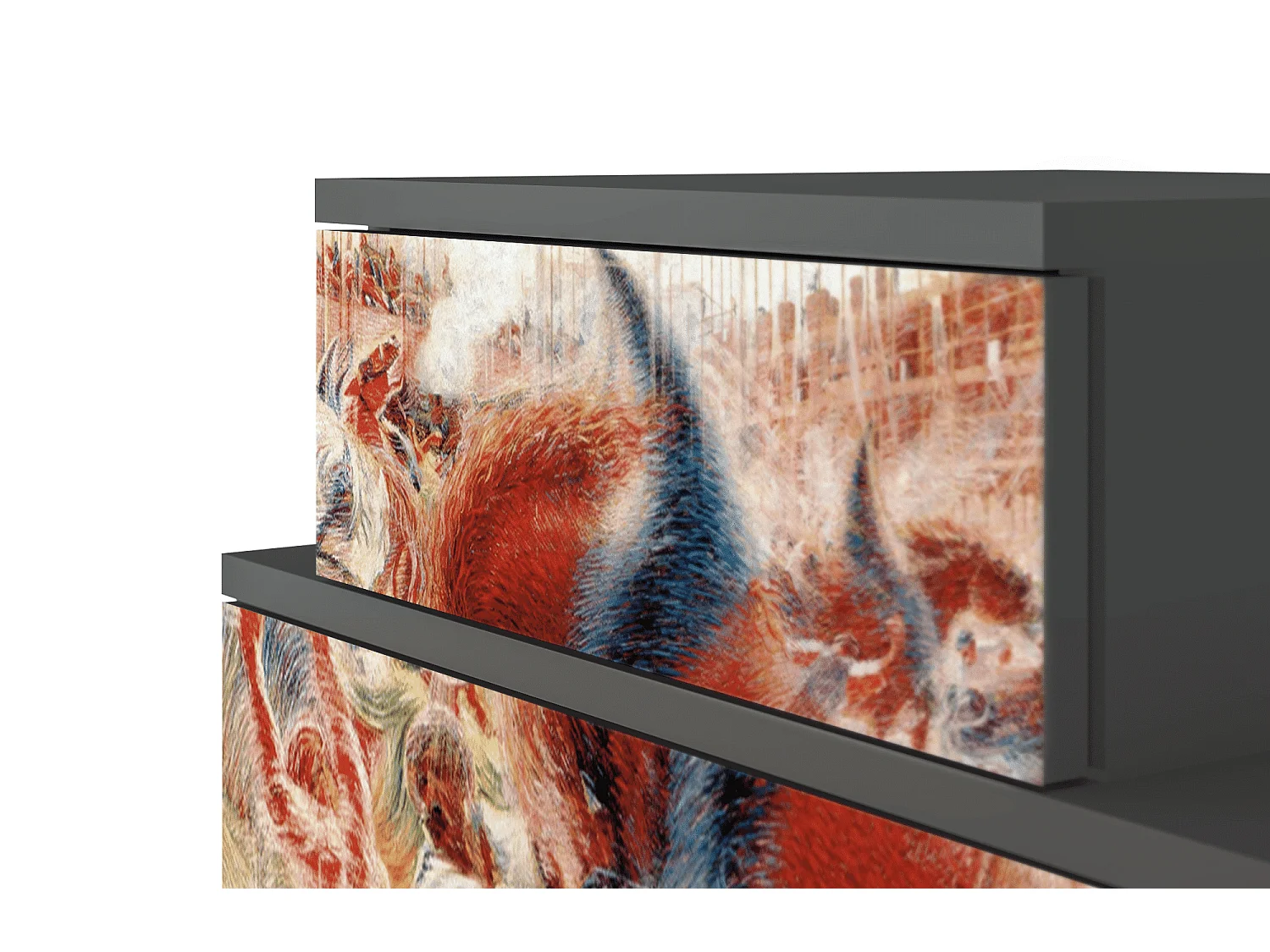 Stolik nocny - 58х58х41 cm - NS1 - The City Rises, Antracyt