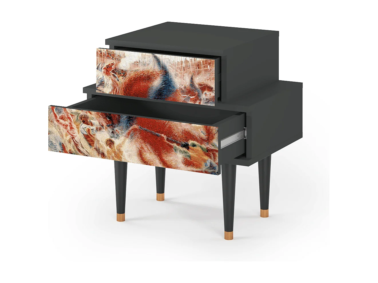 Stolik nocny - 58х58х41 cm - NS1 - The City Rises, Antracyt