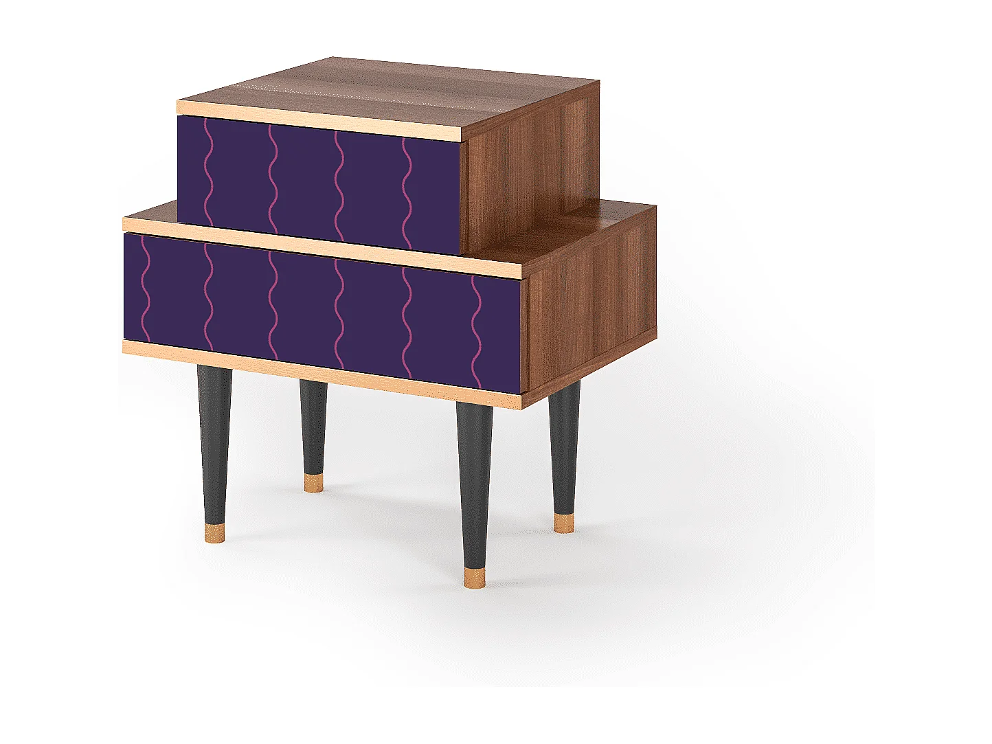 Stolik nocny - 58х58х41 cm - NS1 - Grape Maccaroni, Orzech