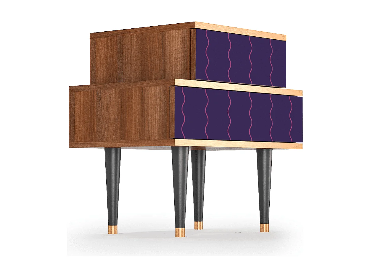 Stolik nocny - 58х58х41 cm - NS1 - Grape Maccaroni, Orzech