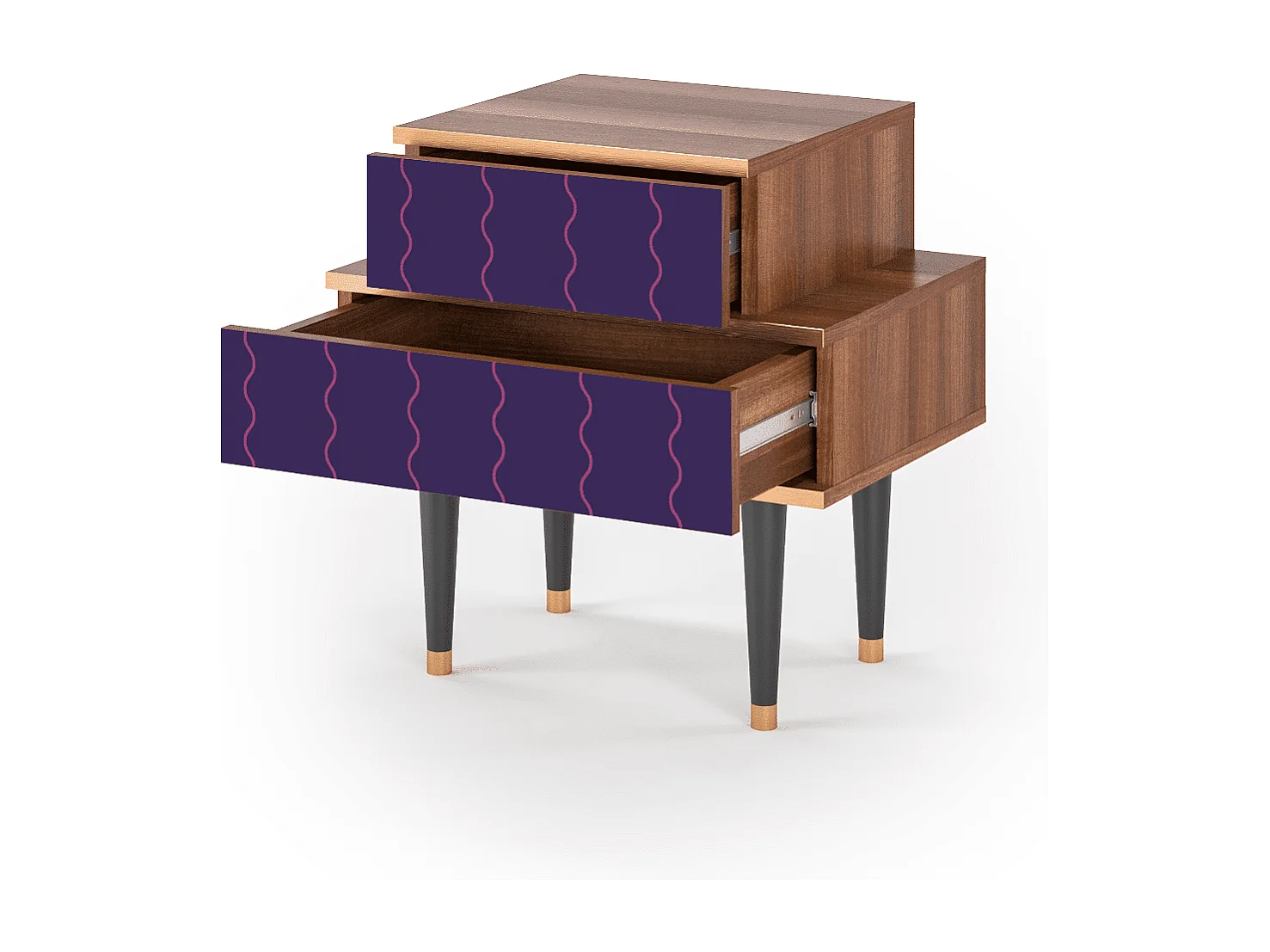 Stolik nocny - 58х58х41 cm - NS1 - Grape Maccaroni, Orzech