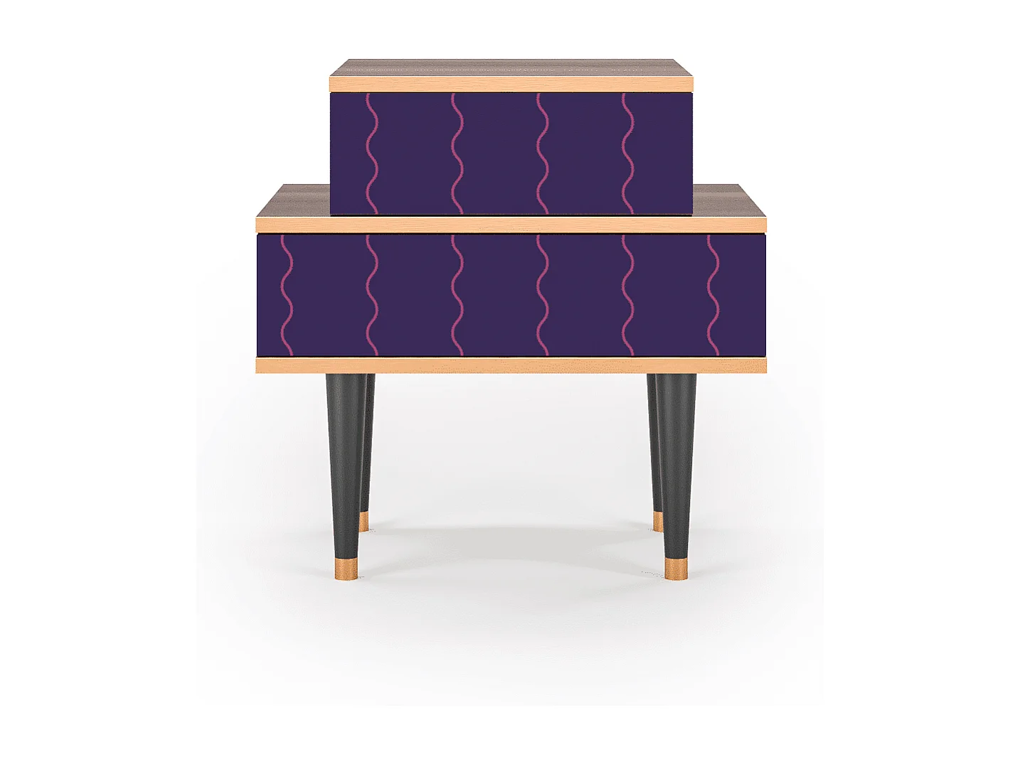 Table de nuit - 58х58х41 cm - NS1 - Grape Maccaroni, Noyer