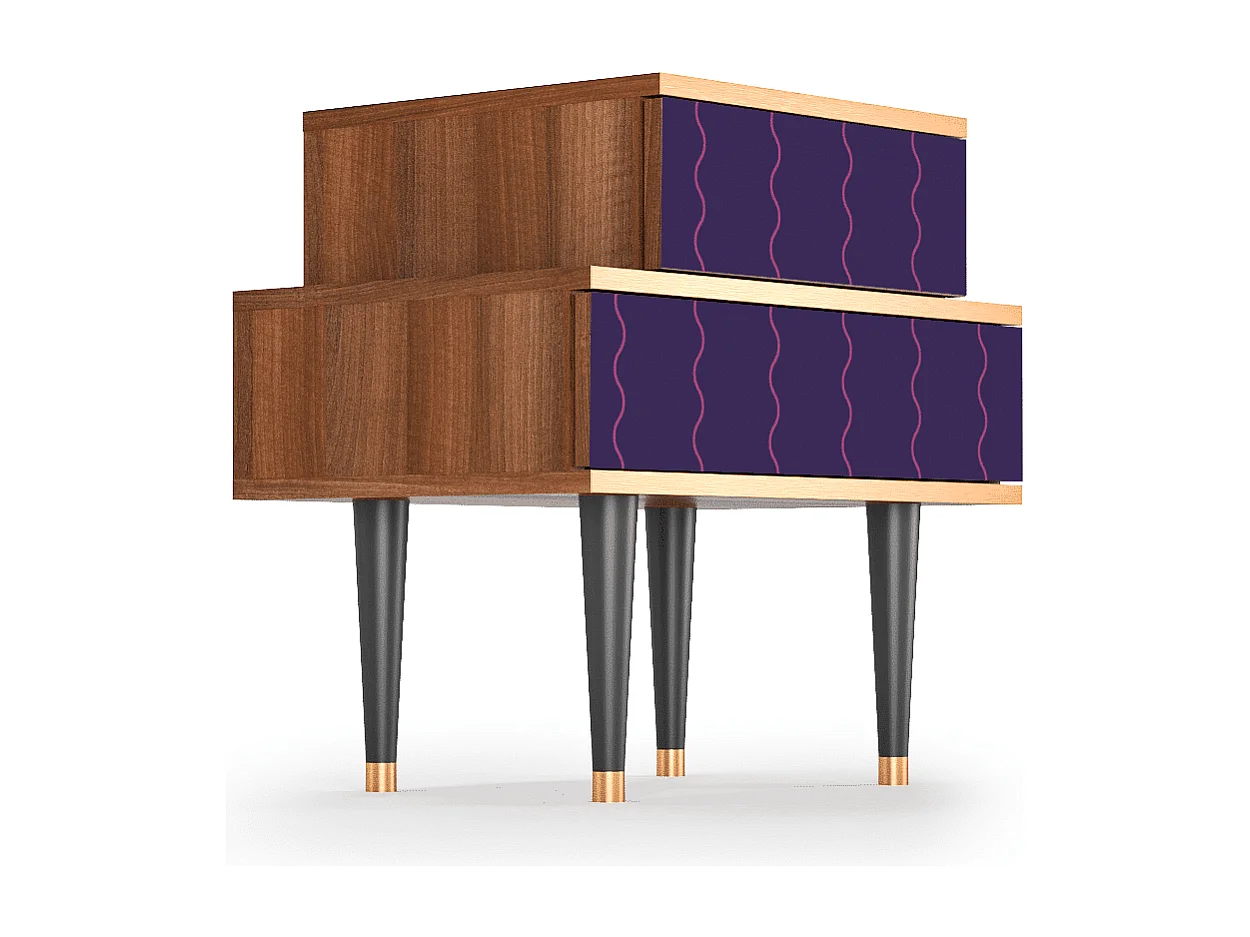 Stolik nocny - 58х58х41 cm - NS1 - Grape Maccaroni, Orzech