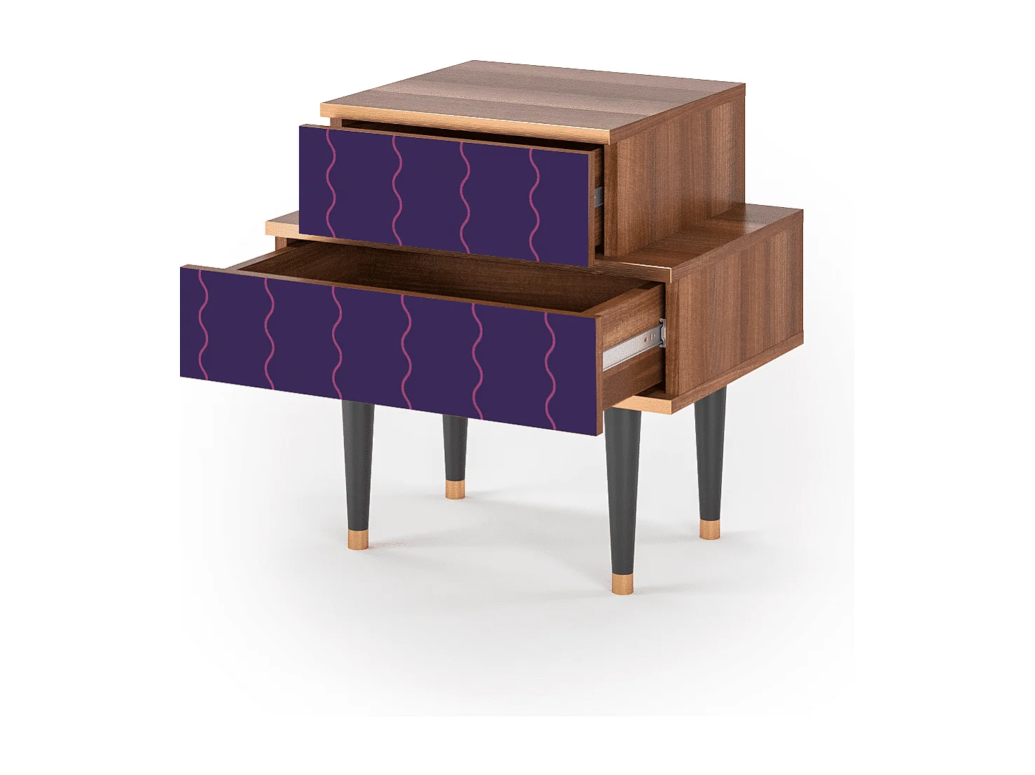 Stolik nocny - 58х58х41 cm - NS1 - Grape Maccaroni, Orzech