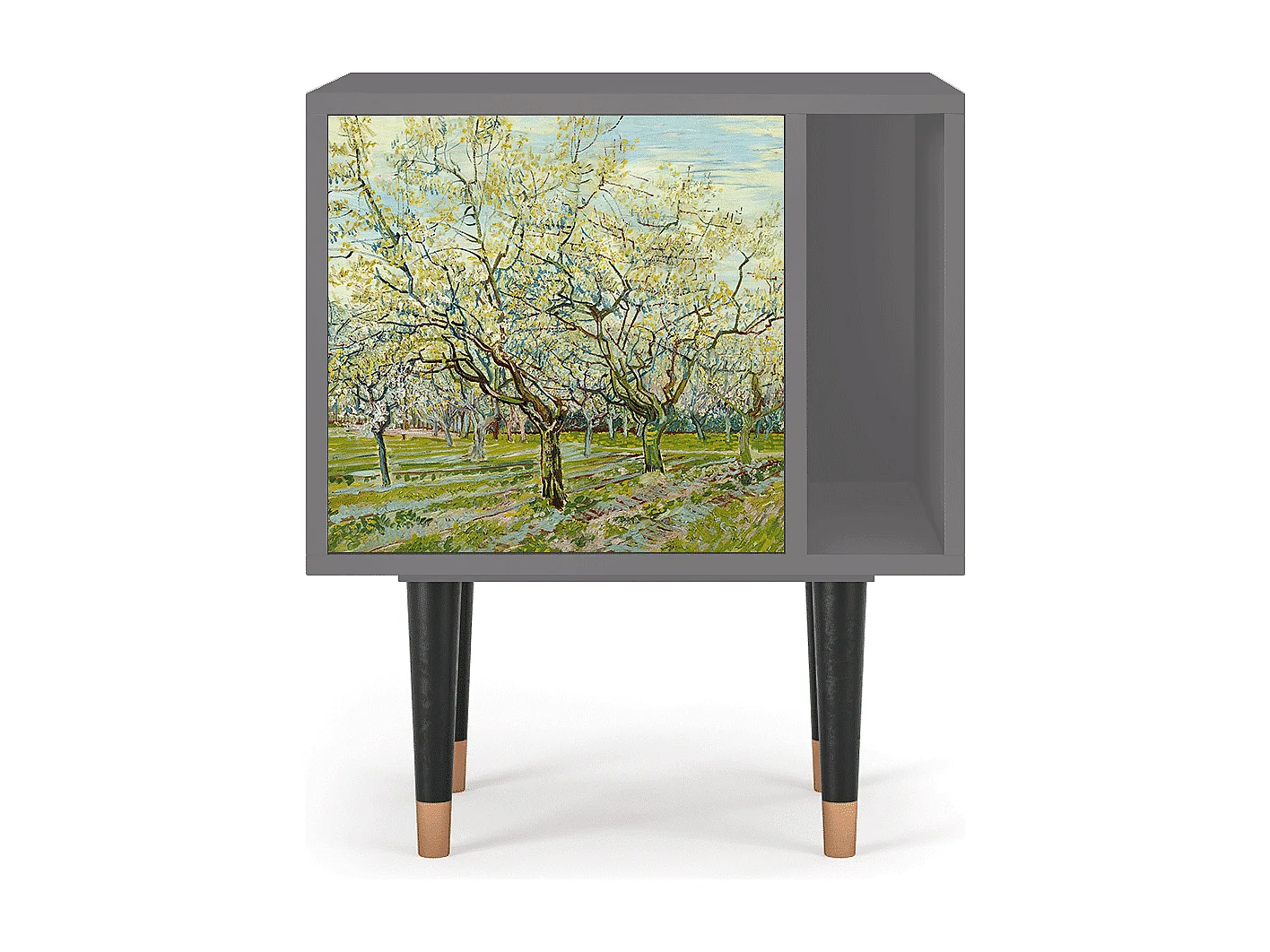 Stolik nocny - 57х69х48 cm - S2 - The Biały Orchard, Szary