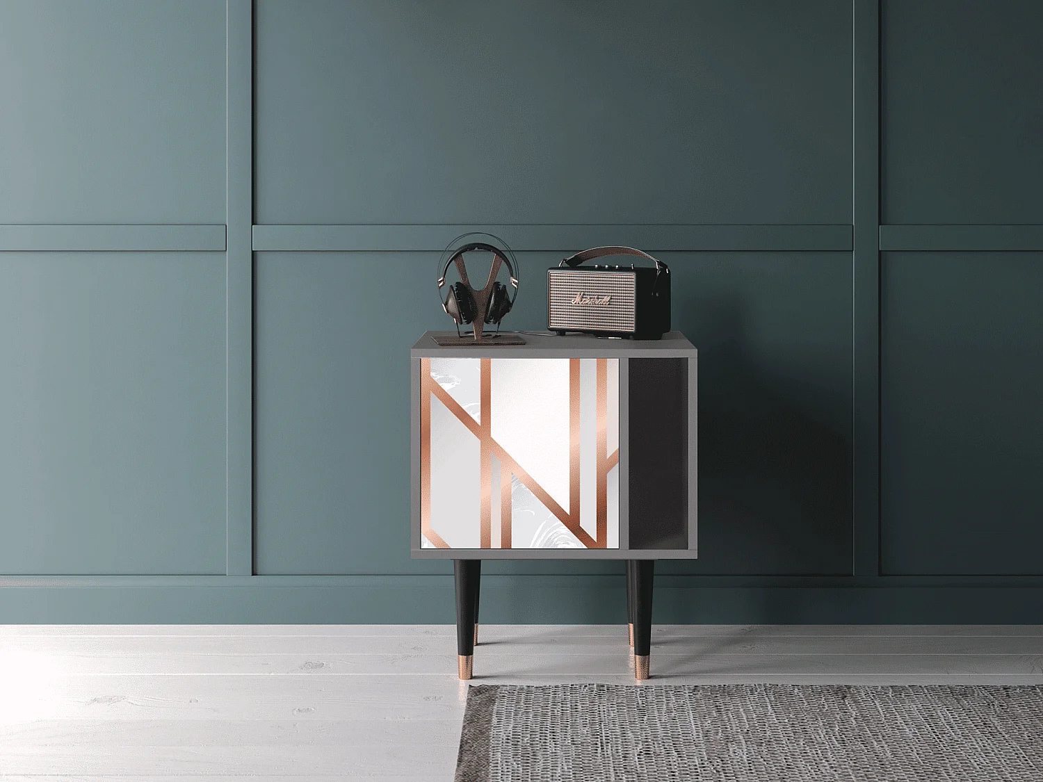 Table de nuit - 57х69х48 cm - S2 - Champagne Story, Gris