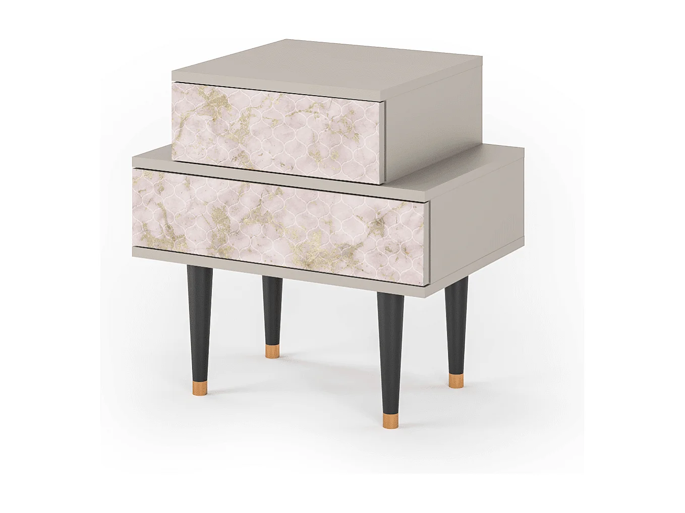 Table de nuit - 58х58х41 cm - NS1 - Dirty Roses, Sable