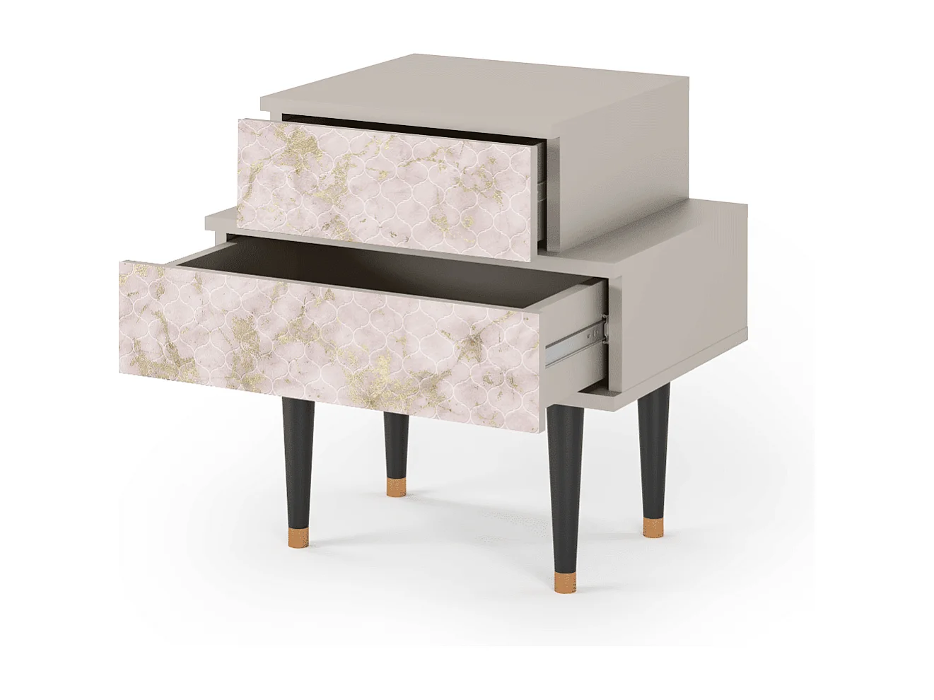 Table de nuit - 58х58х41 cm - NS1 - Dirty Roses, Sable