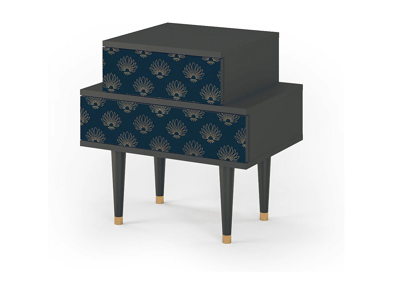 Criado-mudo - 58х58х41 cm - NS1 - Blue Lotus, Antracite