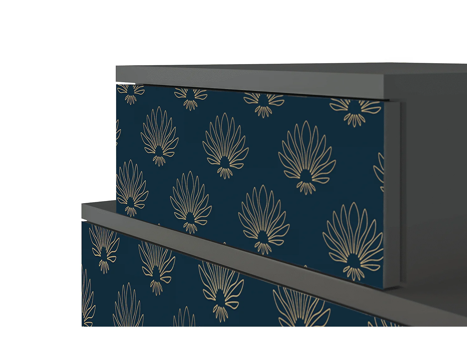 Criado-mudo - 58х58х41 cm - NS1 - Blue Lotus, Antracite