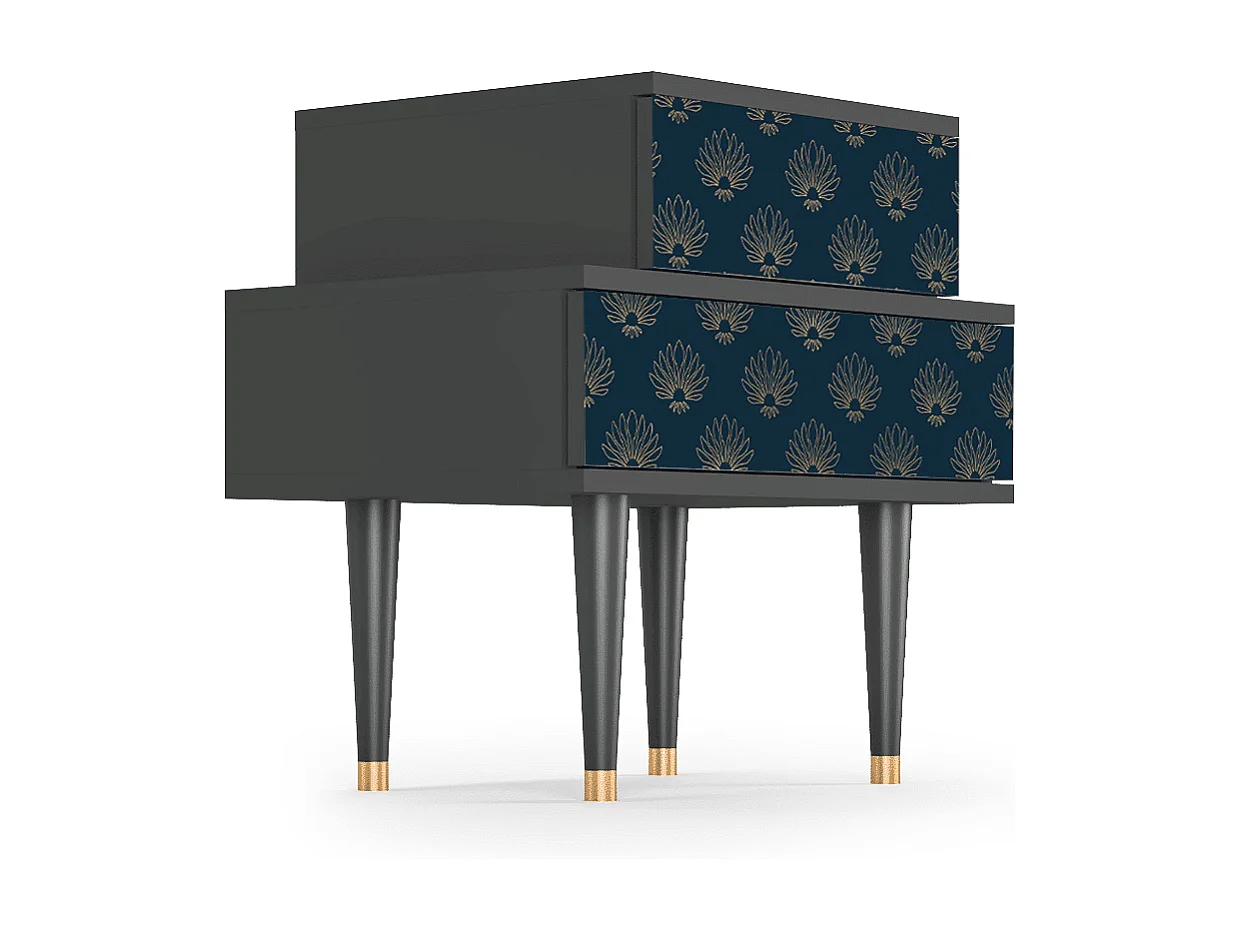 Criado-mudo - 58х58х41 cm - NS1 - Blue Lotus, Antracite