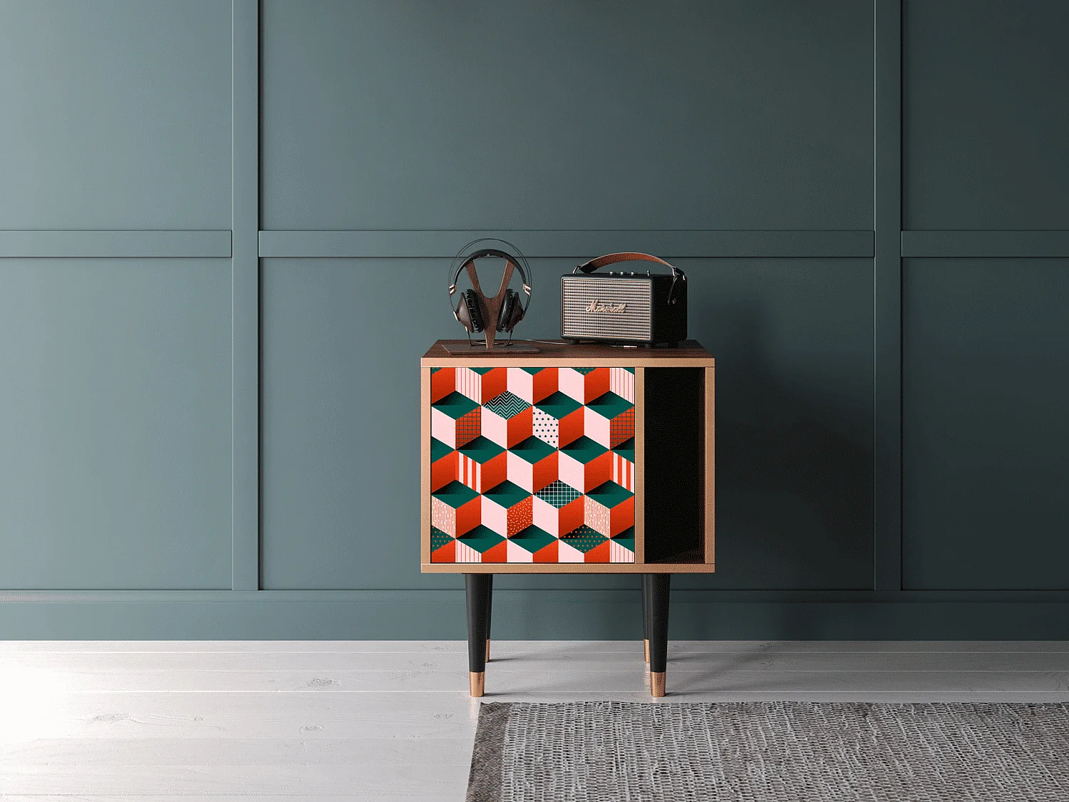 Stolik nocny - 57х69х48 cm - S2 - Pepsi-Cola, Orzech