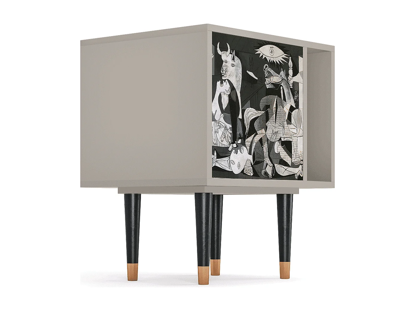 Stolik nocny - 57х69х48 cm - S2 - Guernica by Picasso, Piaskowy