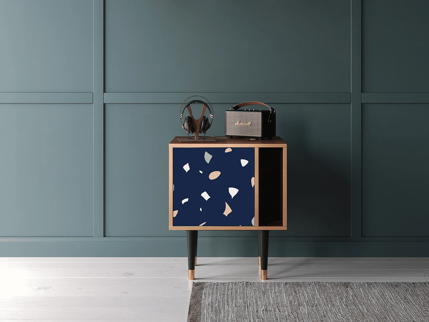 Table de nuit - 57х69х48 cm - S2 - Space Satellites, Noyer