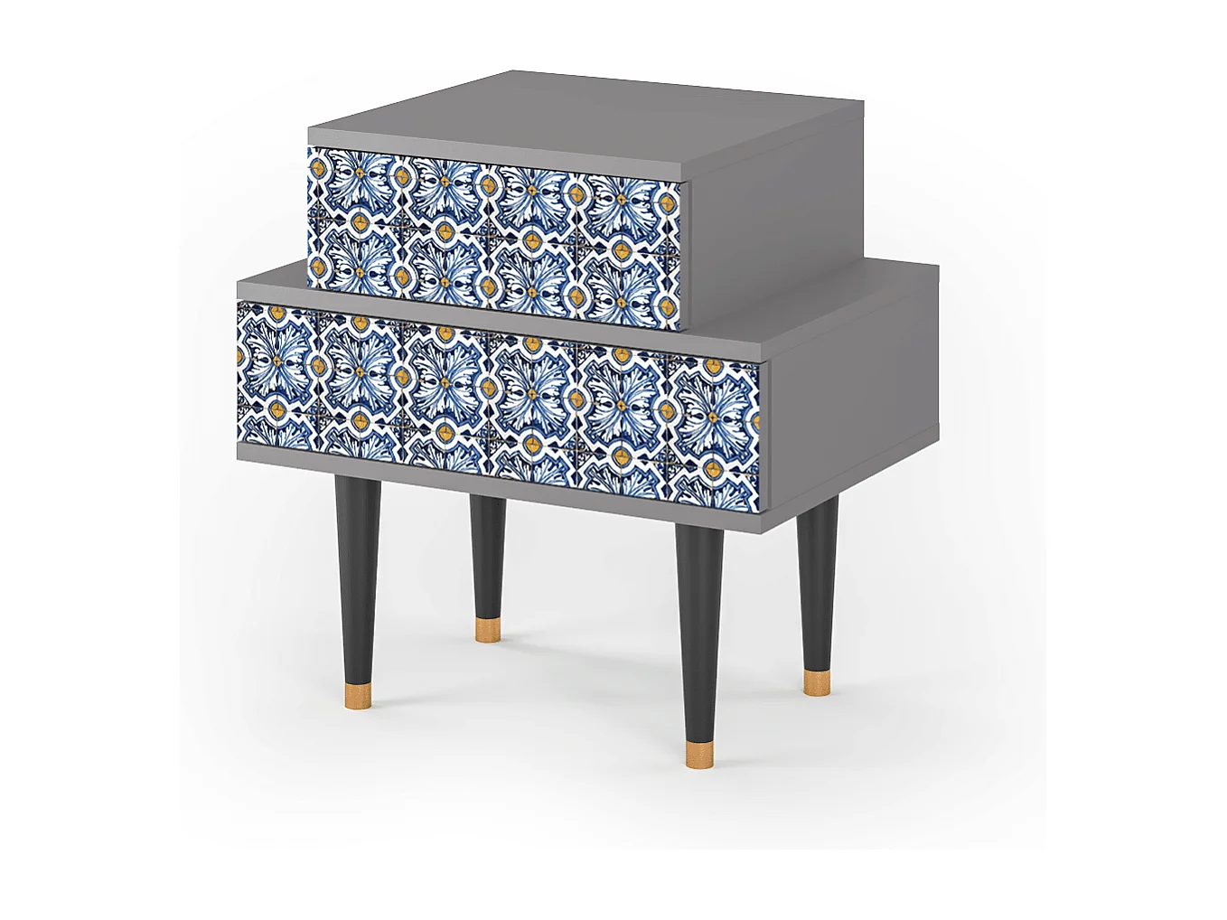 Criado-mudo - 58х58х41 cm - NS1 - Lovely Cornflowers, Cinza