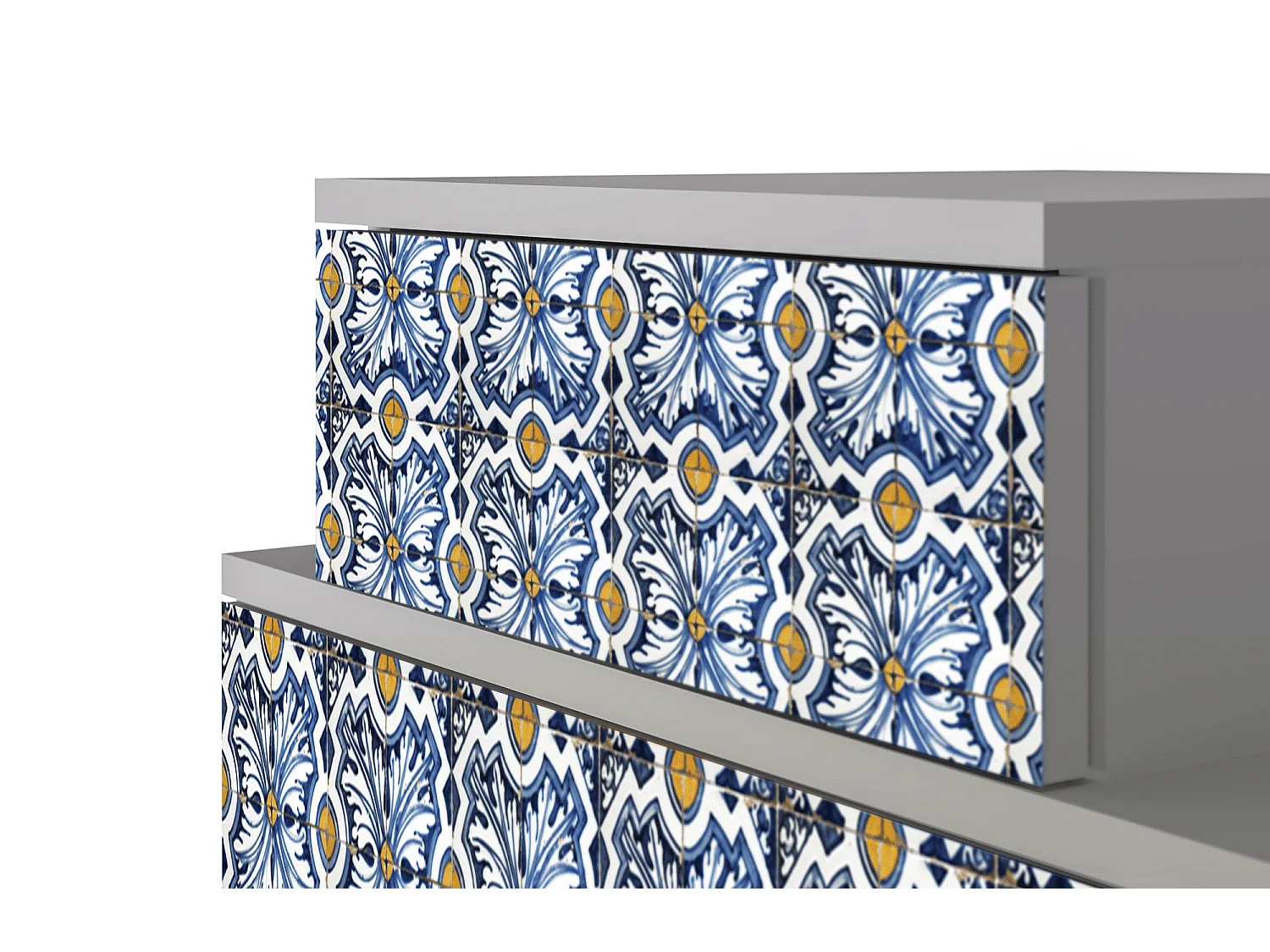 Criado-mudo - 58х58х41 cm - NS1 - Lovely Cornflowers, Cinza