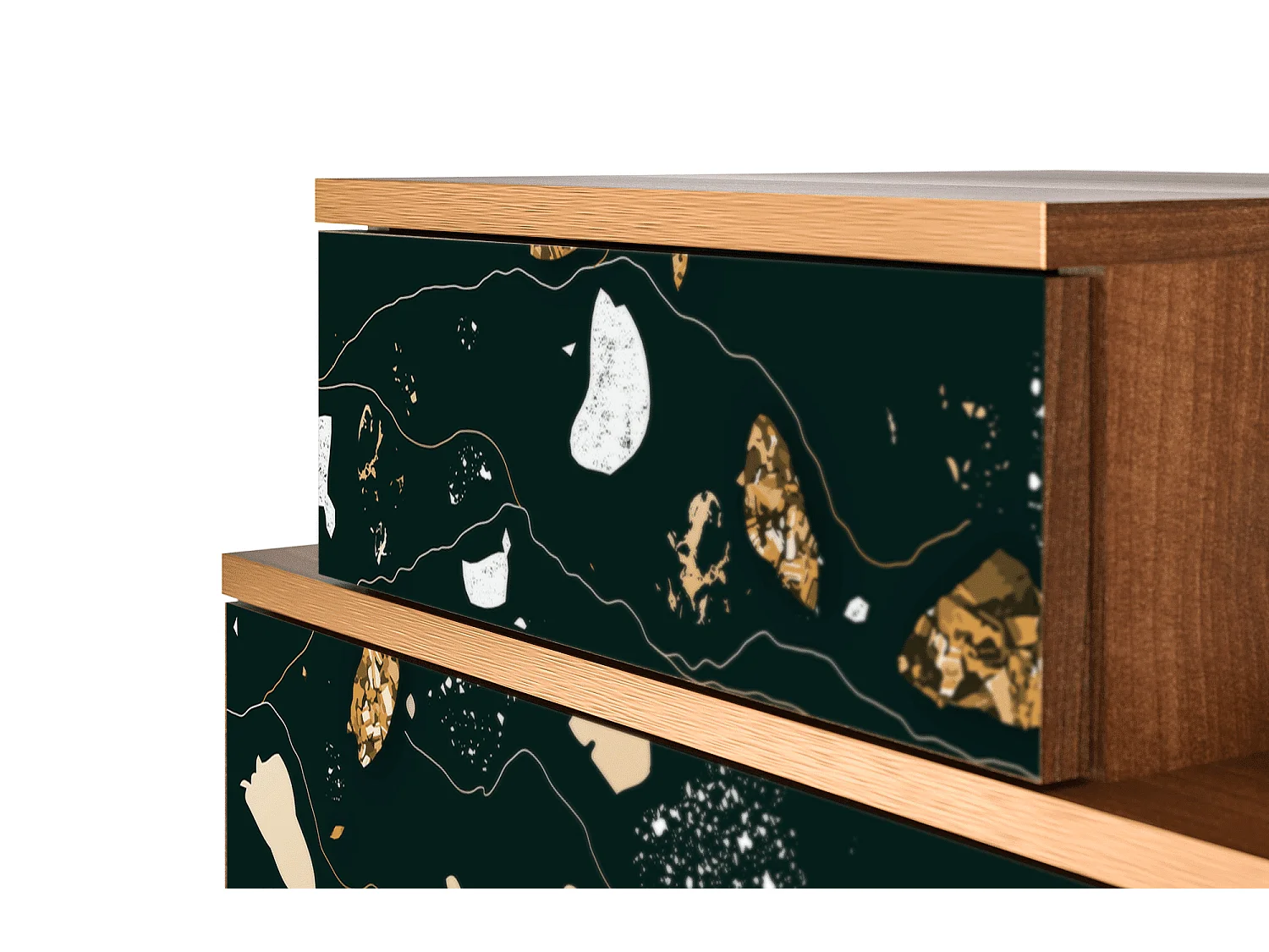 Stolik nocny - 58х58х41 cm - NS1 - Space Rocks, Orzech