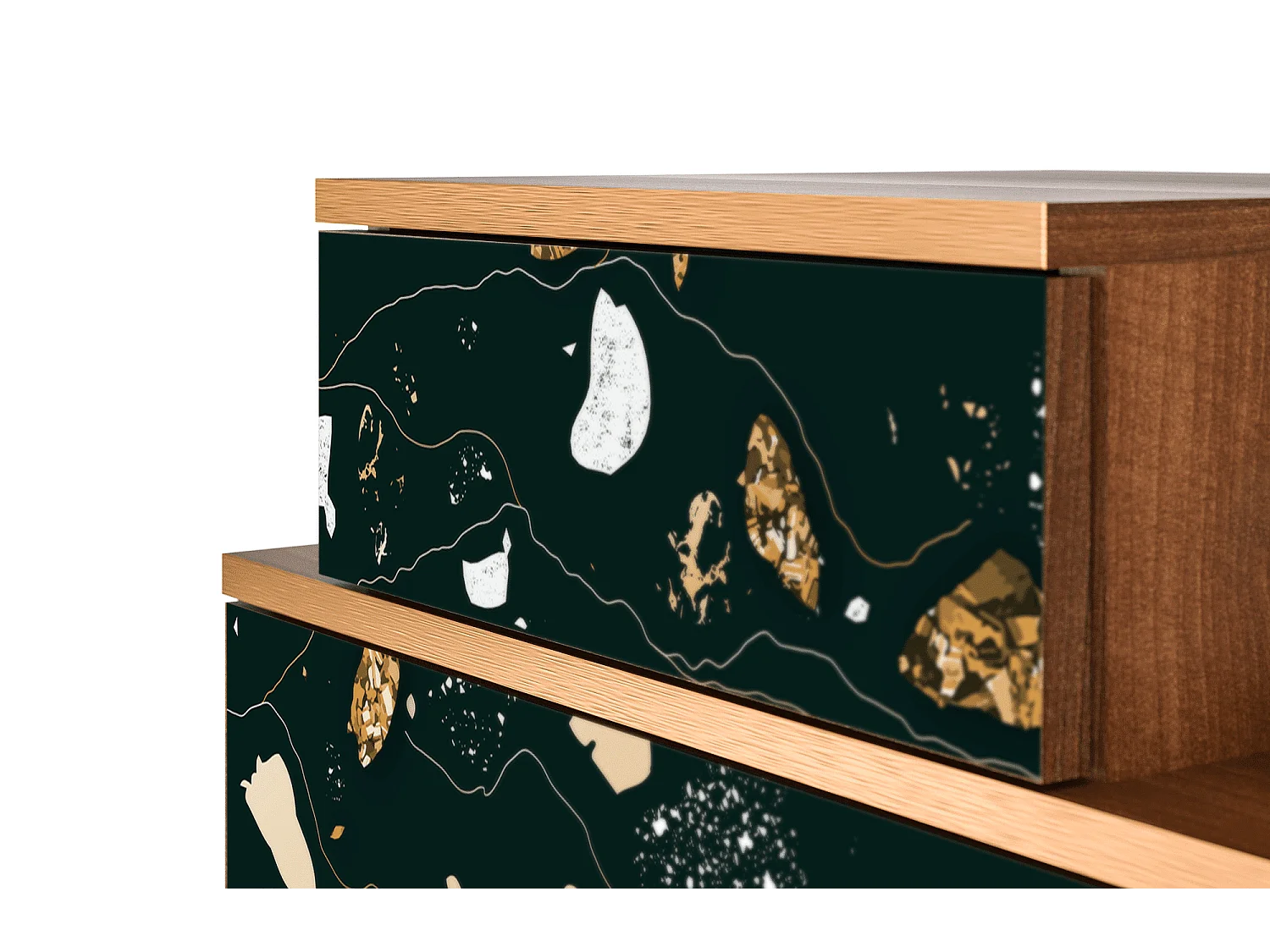 Stolik nocny - 58х58х41 cm - NS1 - Space Rocks, Orzech