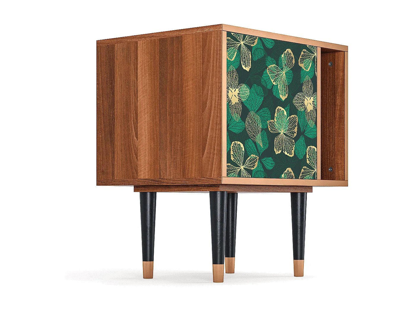 Table de nuit - 57х69х48 cm - S2 - Green Flower, Noyer