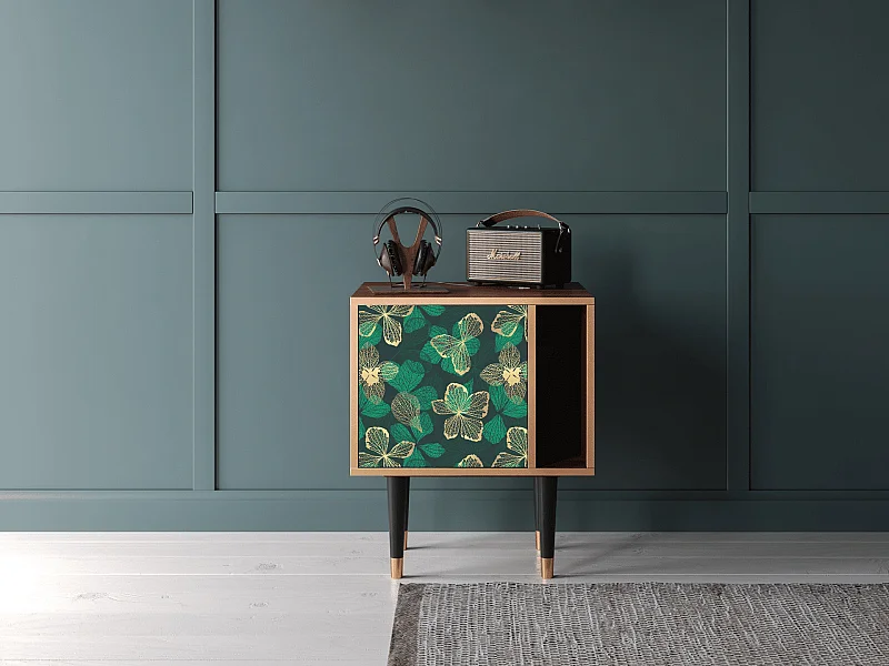 Table de nuit - 57х69х48 cm - S2 - Green Flower, Noyer