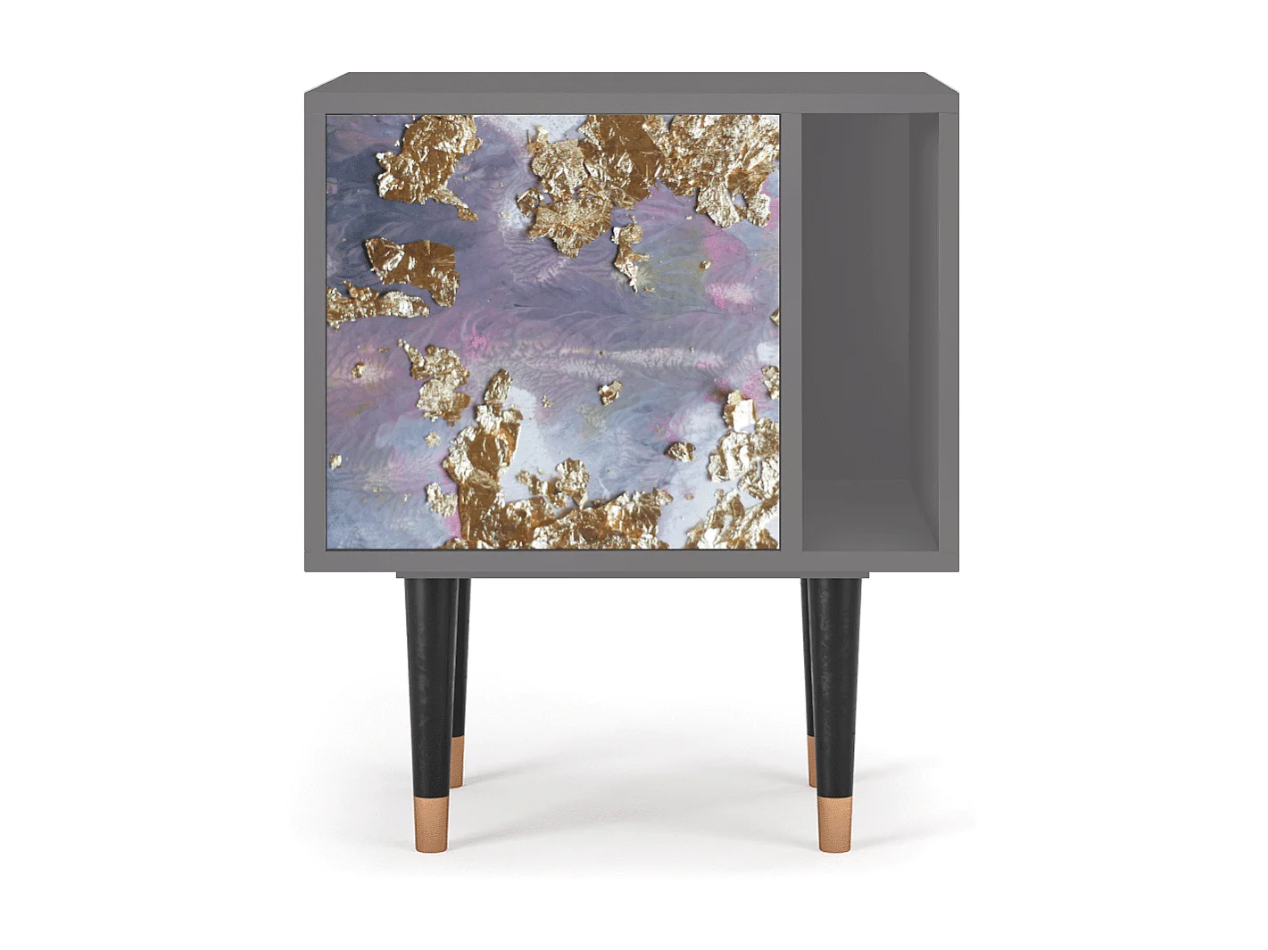 Stolik nocny - 57х69х48 cm - S2 - Planet Earth, Szary