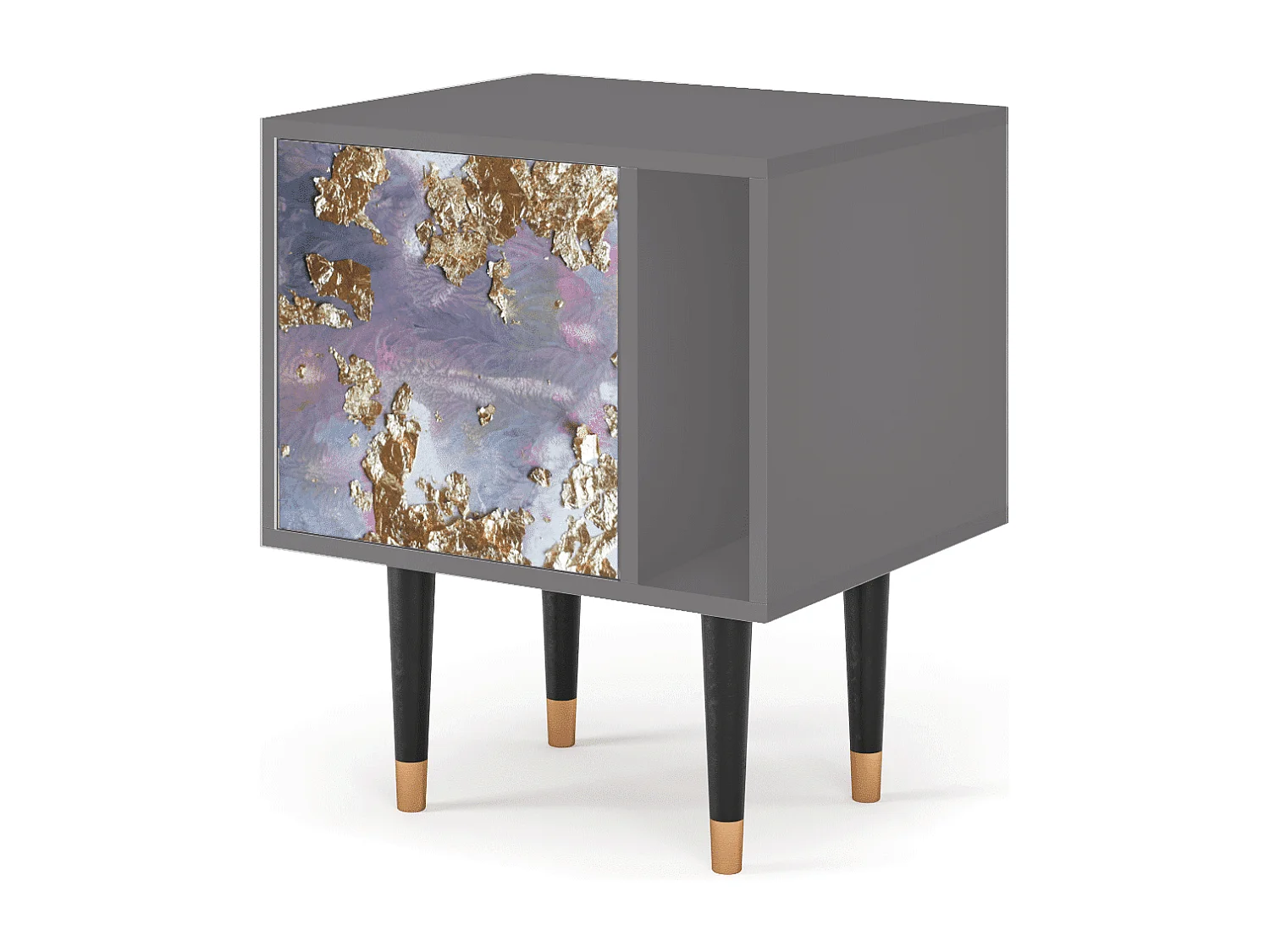 Stolik nocny - 57х69х48 cm - S2 - Planet Earth, Szary