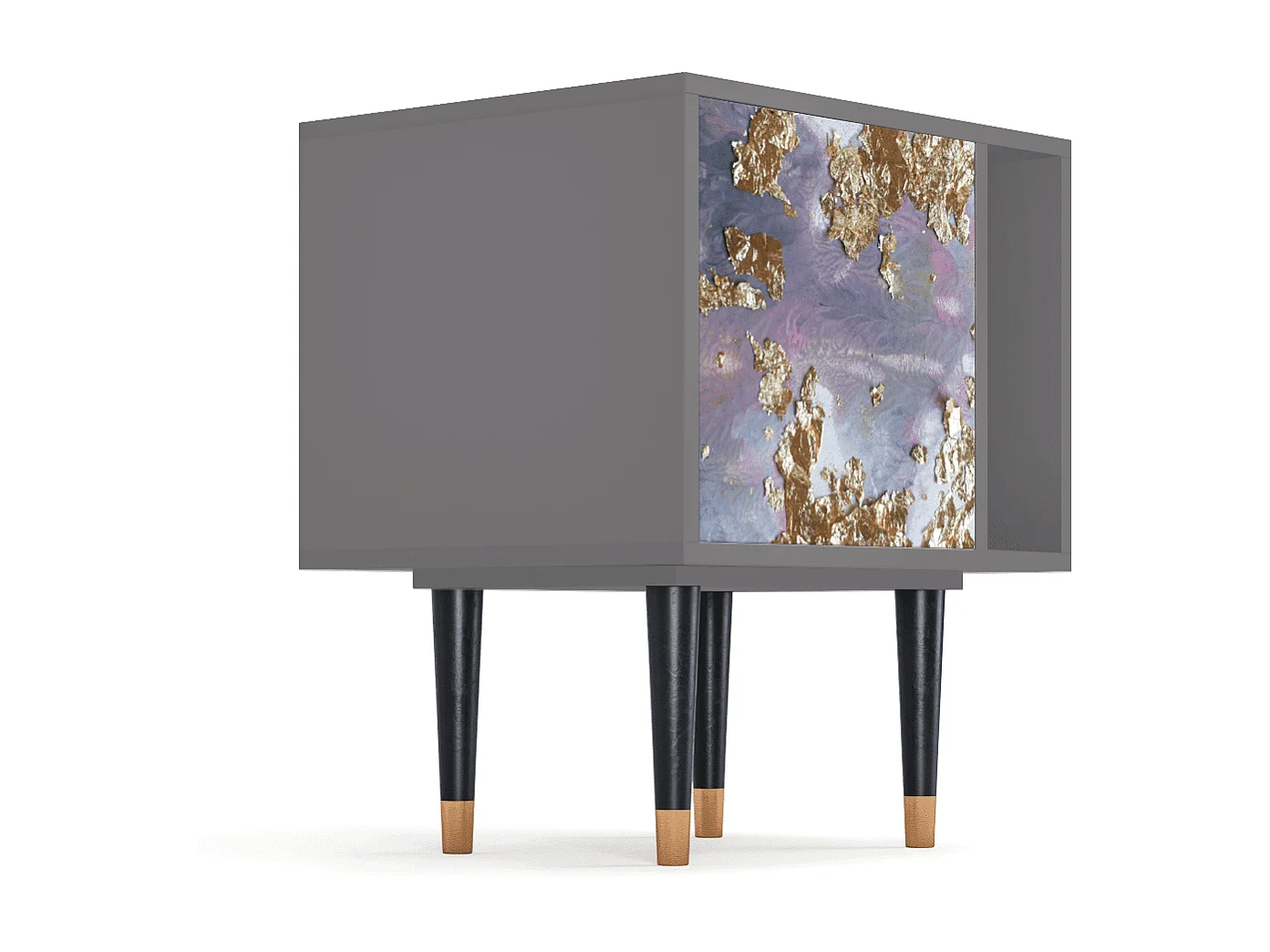 Stolik nocny - 57х69х48 cm - S2 - Planet Earth, Szary