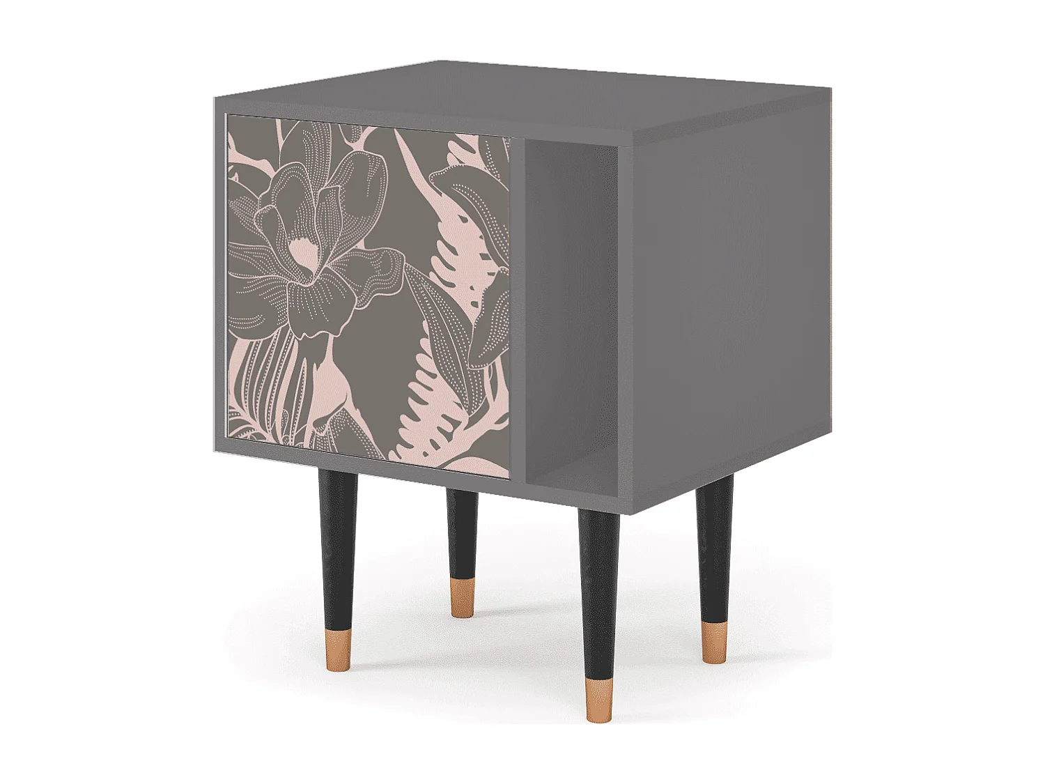 Table de nuit - 57х69х48 cm - S2 - Issabelline Flower, Gris