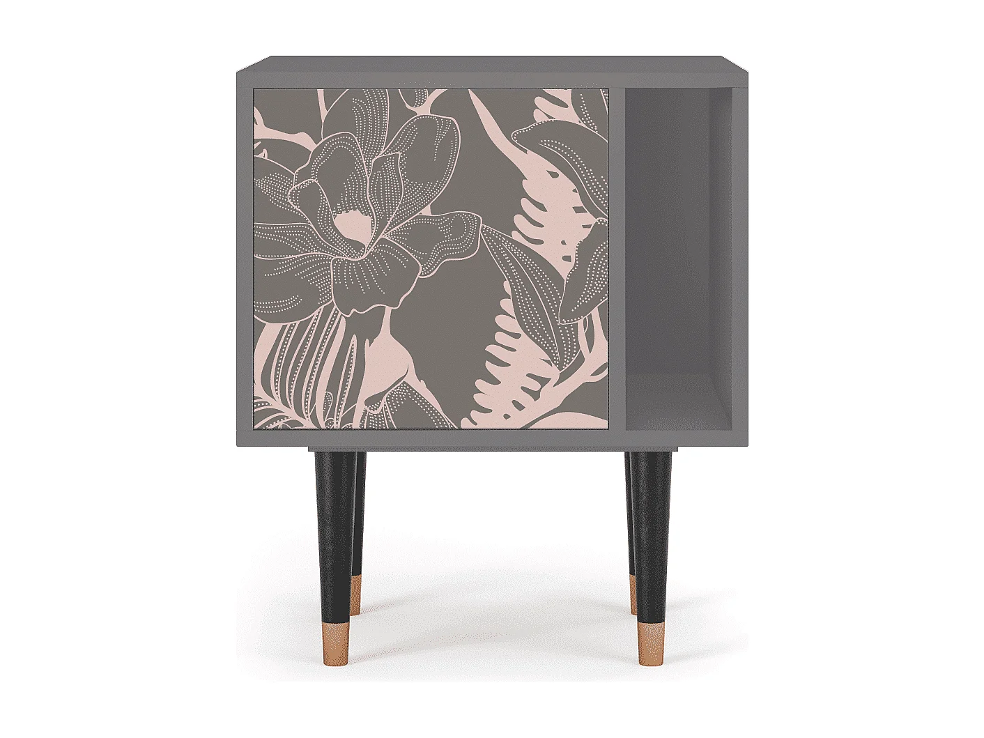 Table de nuit - 57х69х48 cm - S2 - Issabelline Flower, Gris