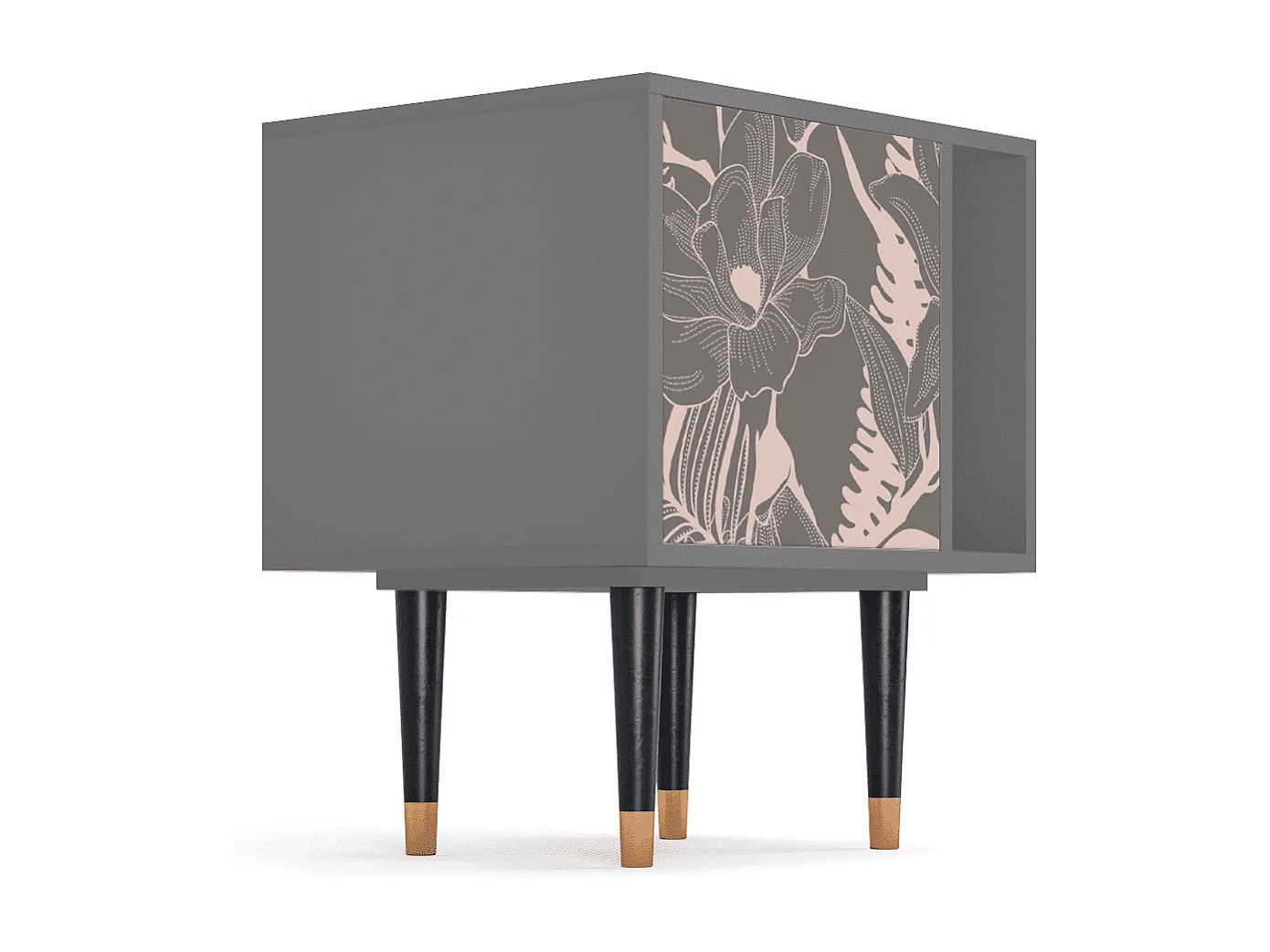 Table de nuit - 57х69х48 cm - S2 - Issabelline Flower, Gris