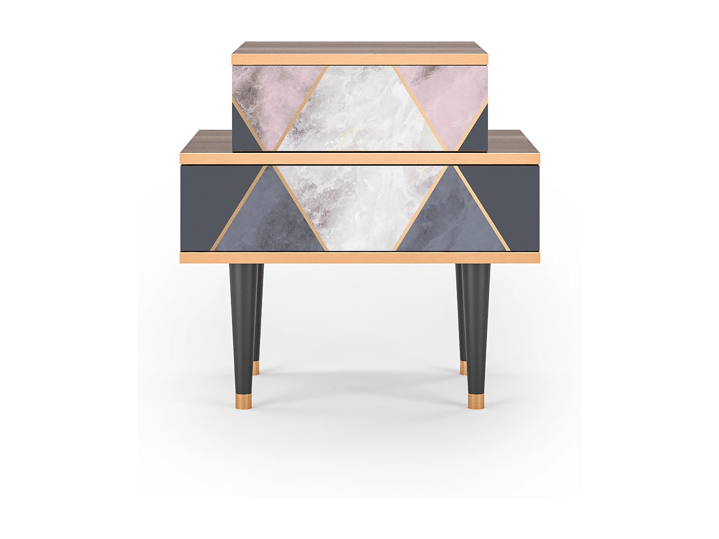 Stolik nocny - 58х58х41 cm - NS1 - Ideal Harmony, Orzech