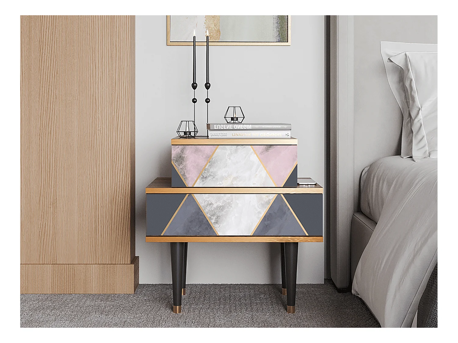 Table de nuit - 58х58х41 cm - NS1 - Ideal Harmony, Noyer