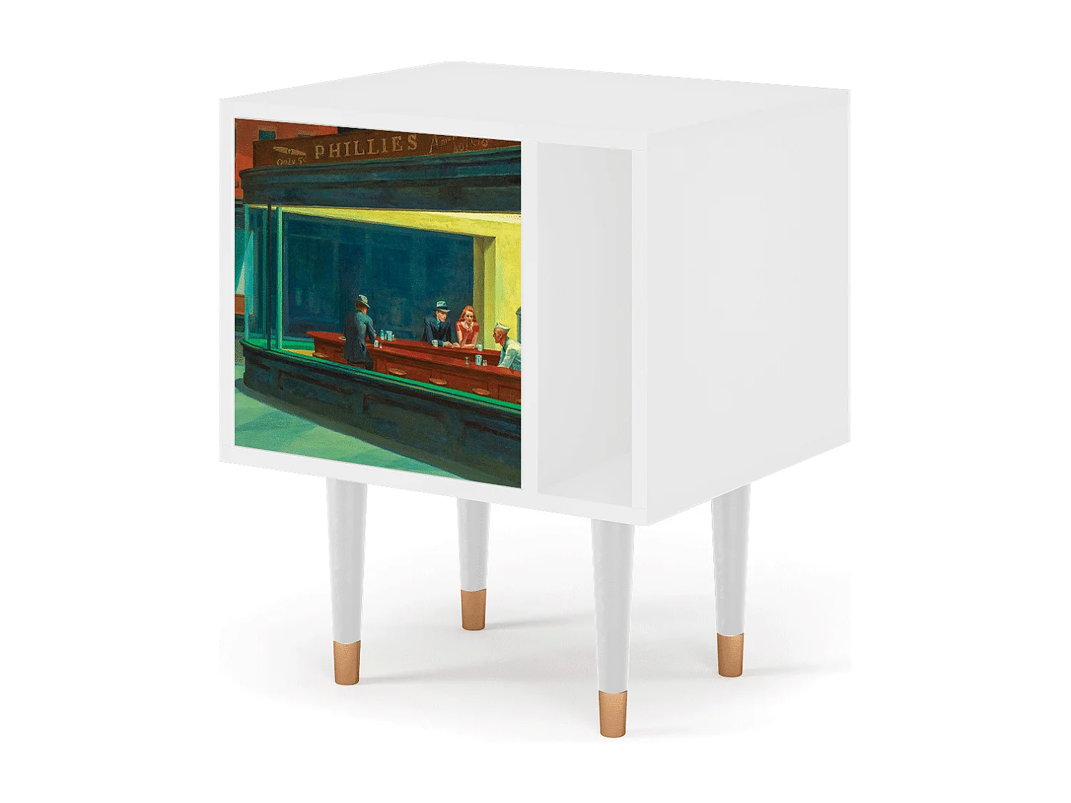 Table de nuit - 57х69х48 cm - S2 - Nighthawks by Hopper, Blanc