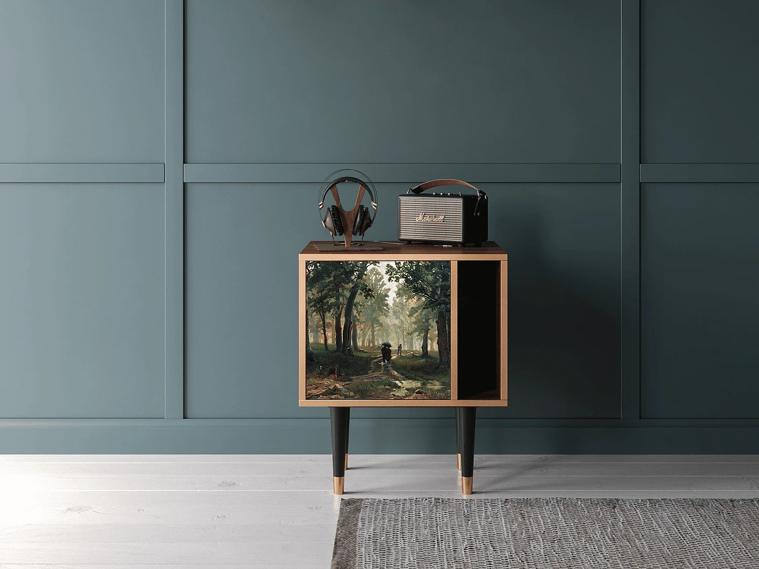 Mesita de noche - 57х69х48 cm - S2 -  Rain in the Oak Forest, Nogal