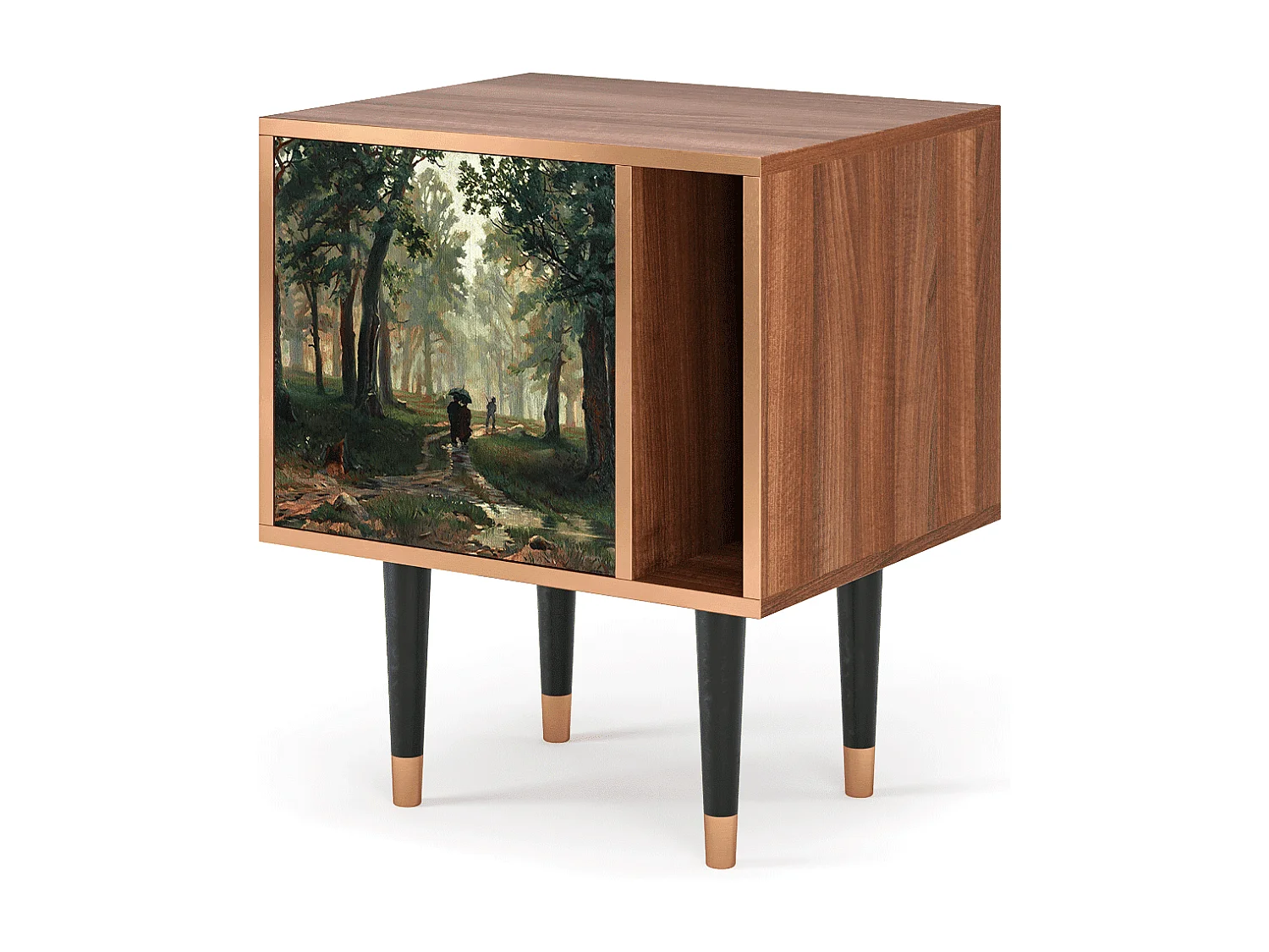 Mesita de noche - 57х69х48 cm - S2 -  Rain in the Oak Forest, Nogal