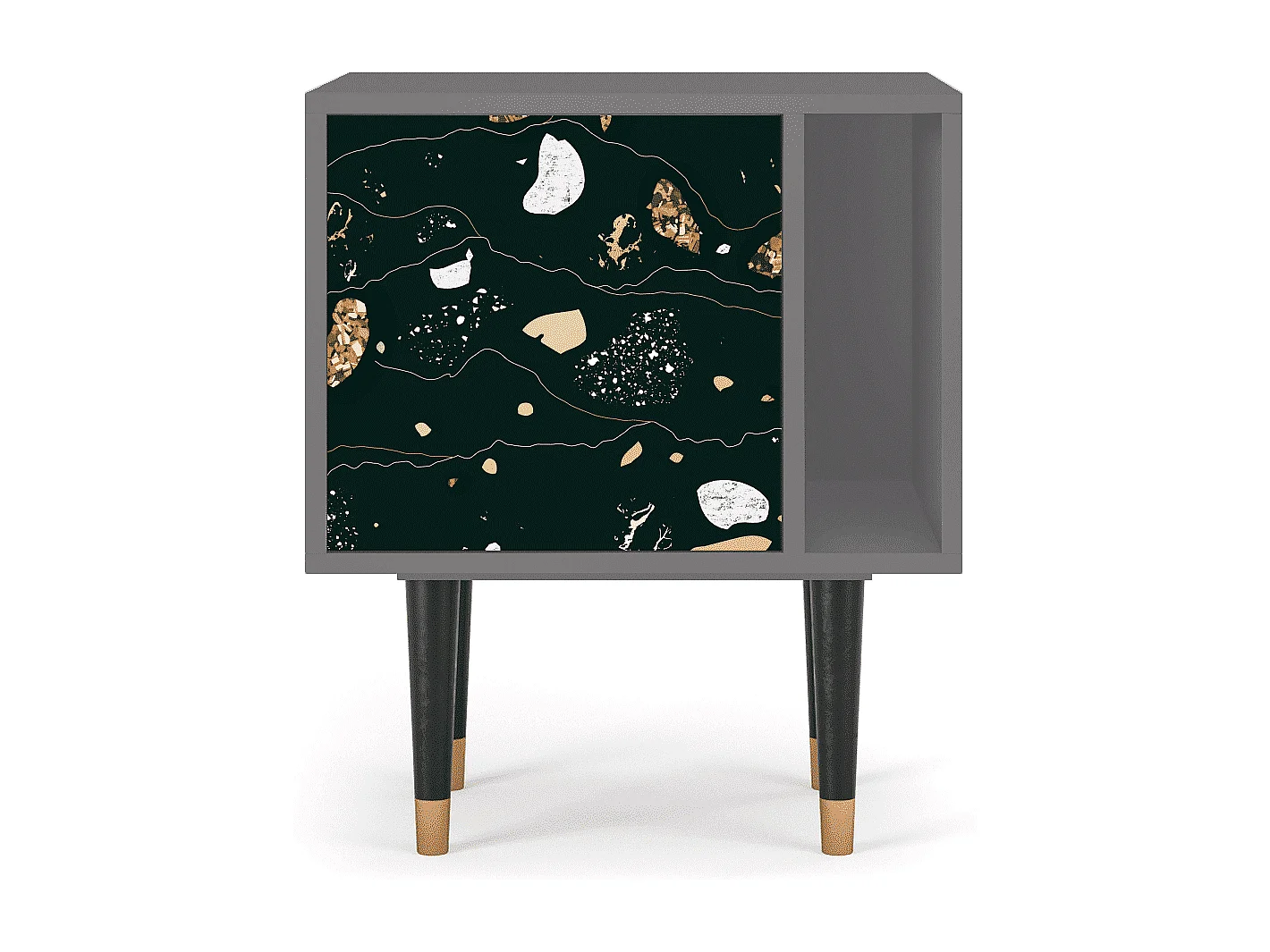 Stolik nocny - 57х69х48 cm - S2 - Space Rocks, Szary