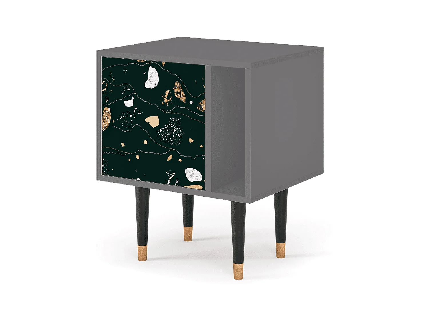 Stolik nocny - 57х69х48 cm - S2 - Space Rocks, Szary