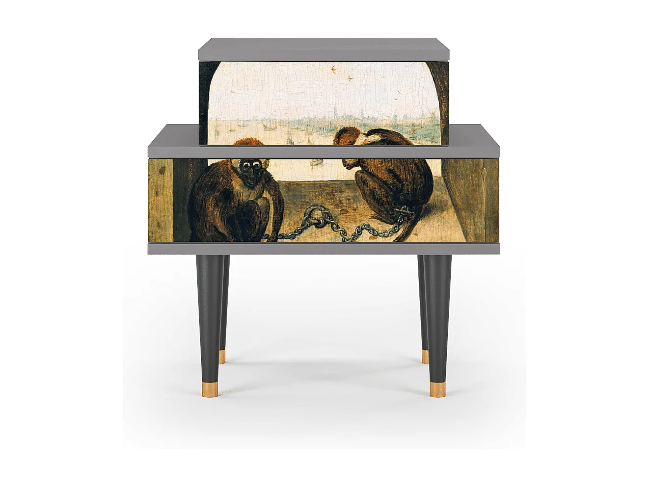 Table de nuit - 58х58х41 cm - NS1 - Two Monkeys, Gris