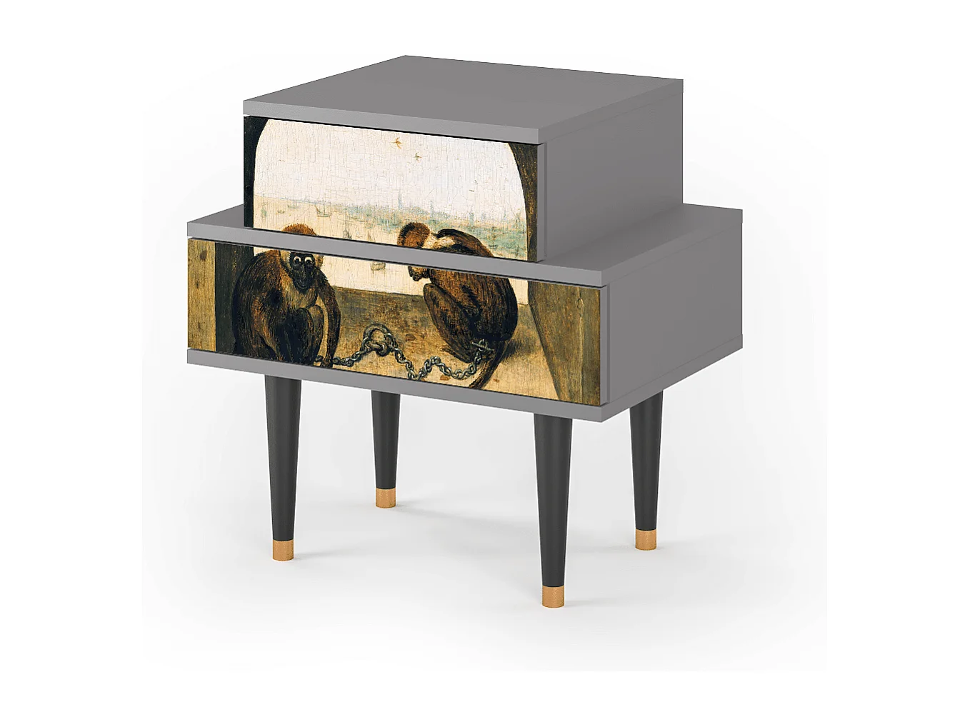 Table de nuit - 58х58х41 cm - NS1 - Two Monkeys, Gris