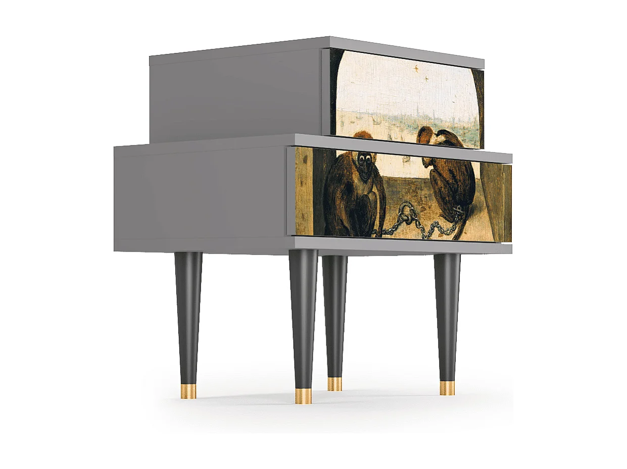 Table de nuit - 58х58х41 cm - NS1 - Two Monkeys, Gris