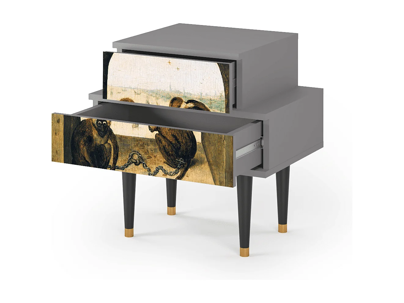 Table de nuit - 58х58х41 cm - NS1 - Two Monkeys, Gris