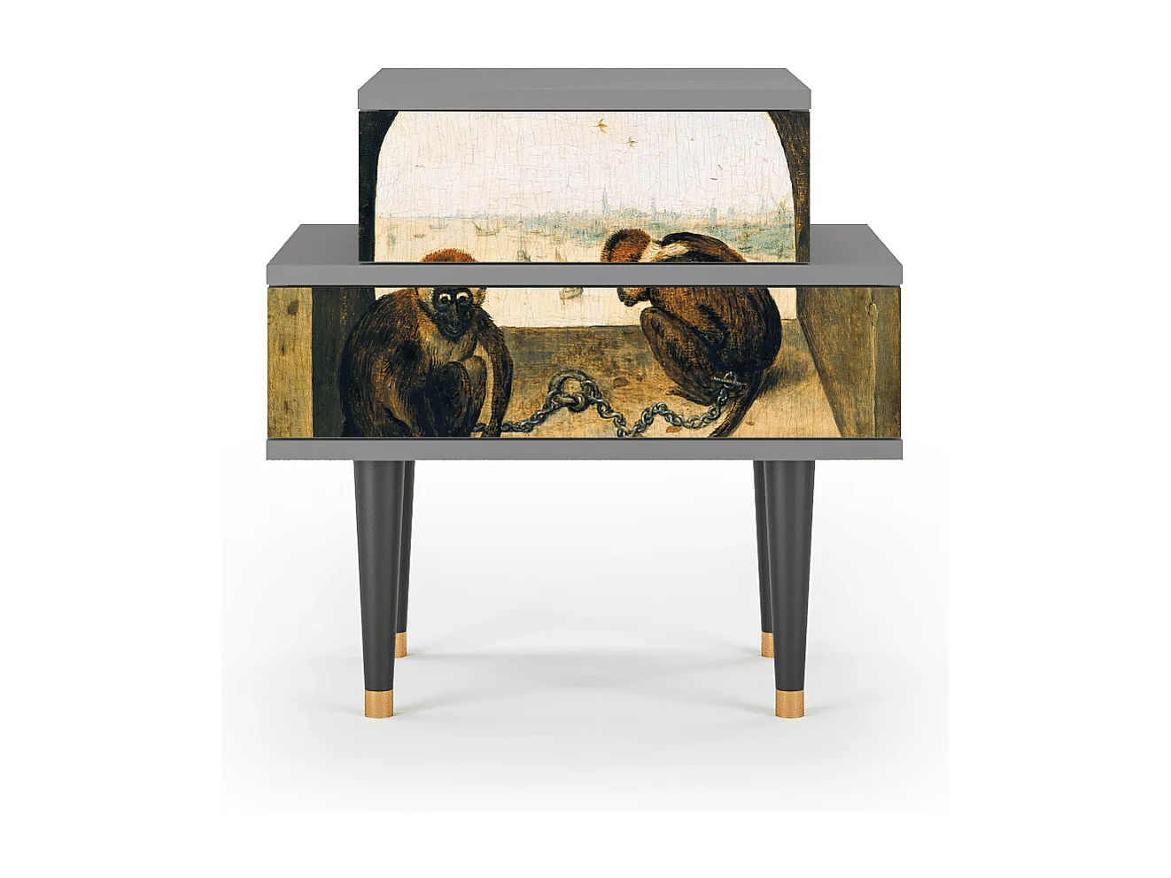 Table de nuit - 58х58х41 cm - NS1 - Two Monkeys, Gris