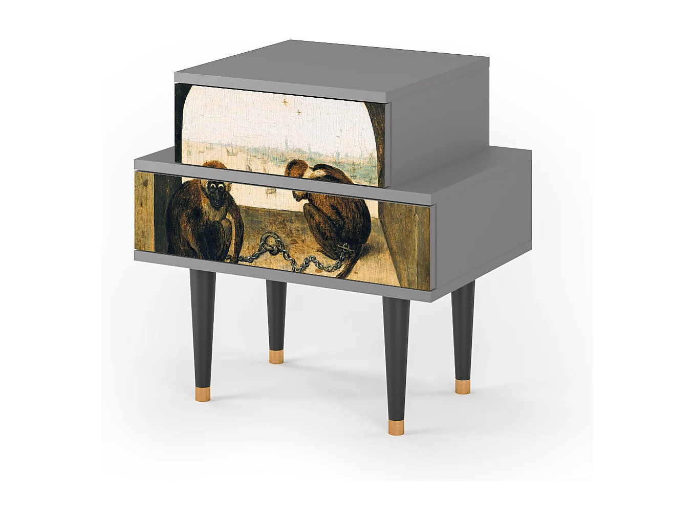 Table de nuit - 58х58х41 cm - NS1 - Two Monkeys, Gris