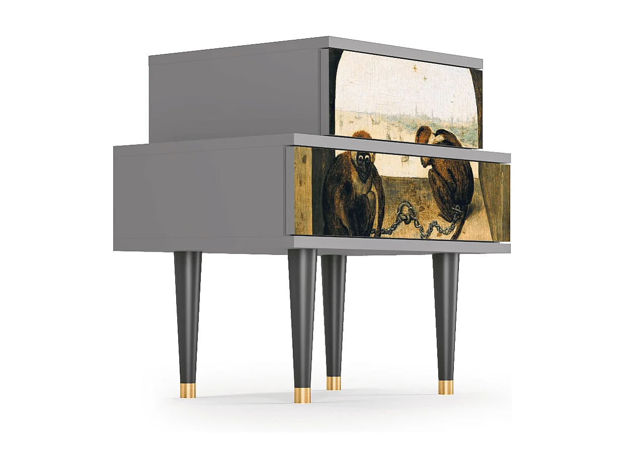 Table de nuit - 58х58х41 cm - NS1 - Two Monkeys, Gris