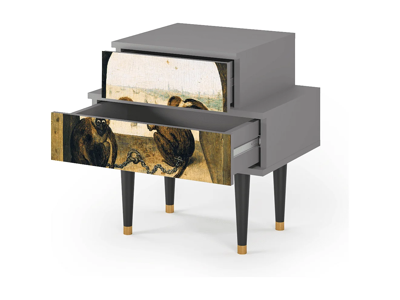 Table de nuit - 58х58х41 cm - NS1 - Two Monkeys, Gris